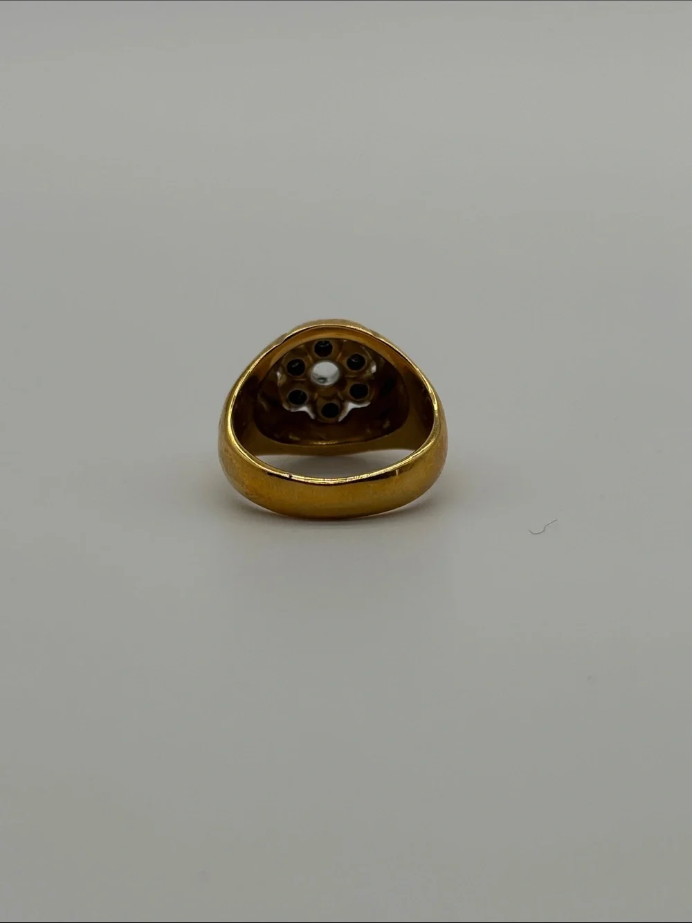 Gold Cluster Cocktail Ring 2.75ct Simulated Diamond Size 10
